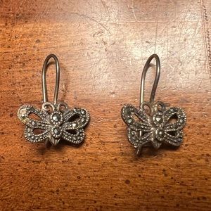 Silver butterfly earrings